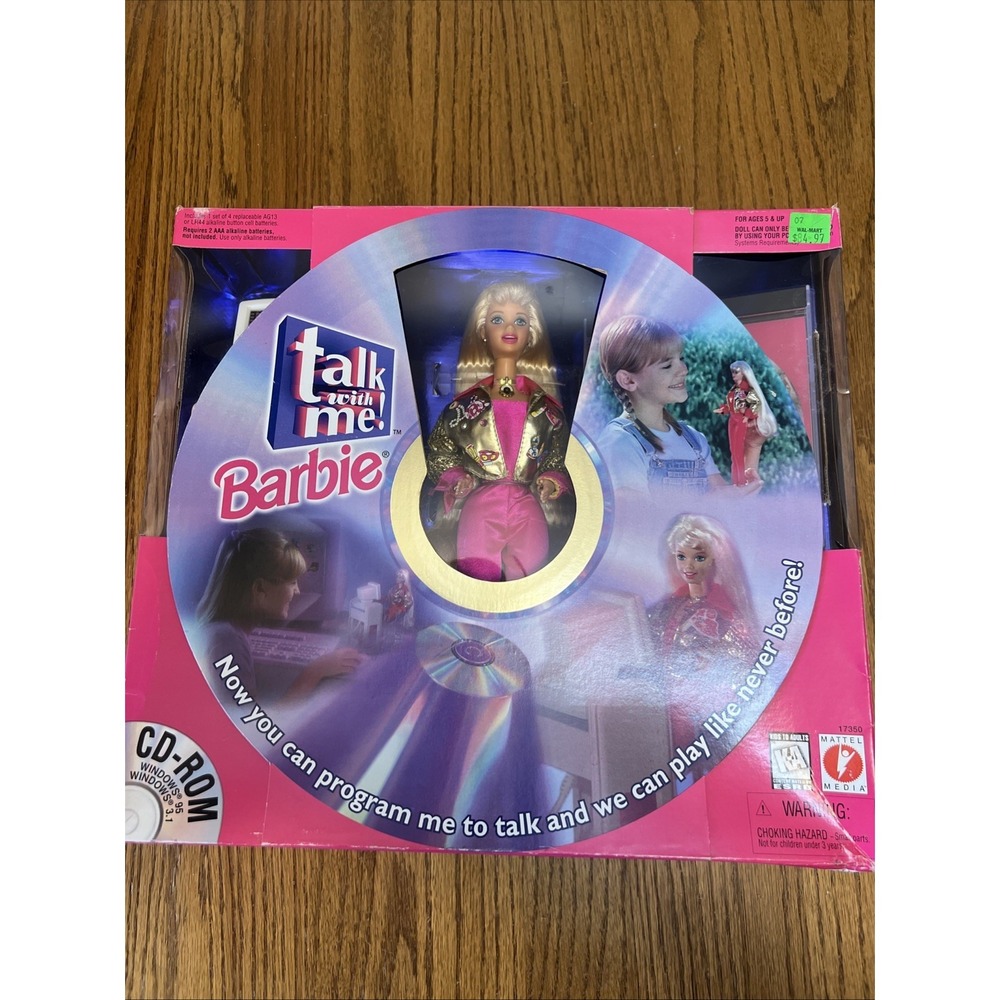Vintage 1997 Talk with Me! Interactive Barbie Programmable Doll w/CD-ROM